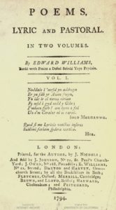 Poems. Lyric and Pastoral in Two Volumes by Edward Williams, 1794